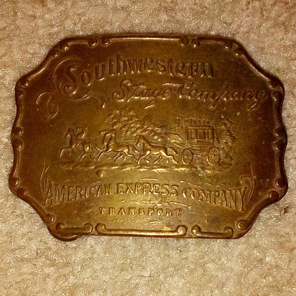 Southern Stage Company Brass Belt Buckle:  Large.  Heavy.  Never Used - Picture 1 of 7